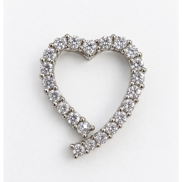Unbranded Jewelry - Sterling Silver Cubic Zirconia Open Heart Pendant